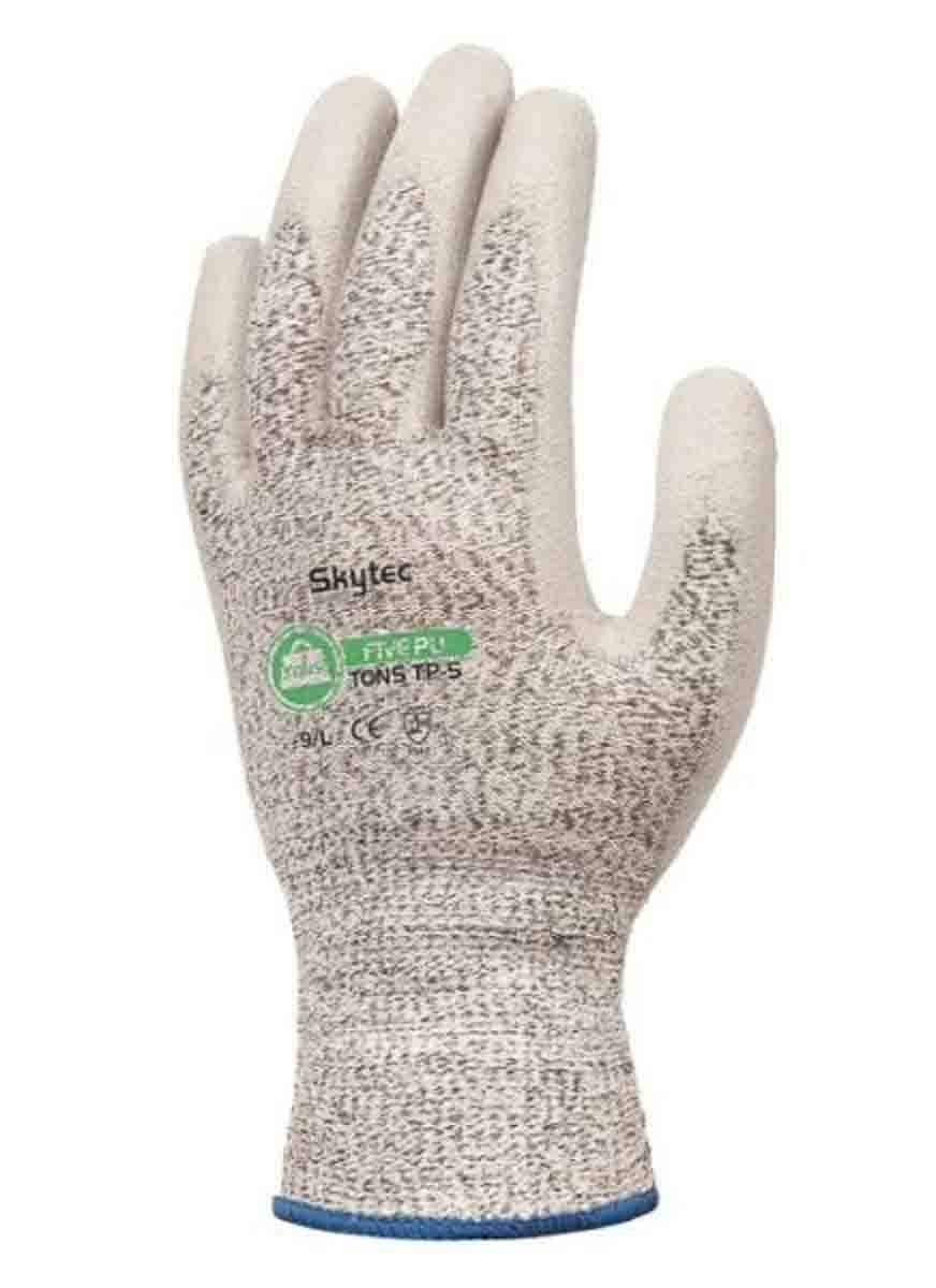 Skytec Black, Green Polyurethane Work Gloves, Size 9, Polyurethane Coating