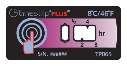 Timestrip Temperature Label Indicator 6 °C to 8 °C