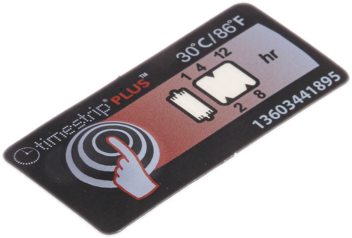 tp136 Timestrip Temperature Label Indicator 27 °C to 30 °C 5 Levels