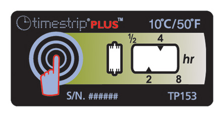 Timestrip Temperature Label Indicator 8 °C to 10 °C