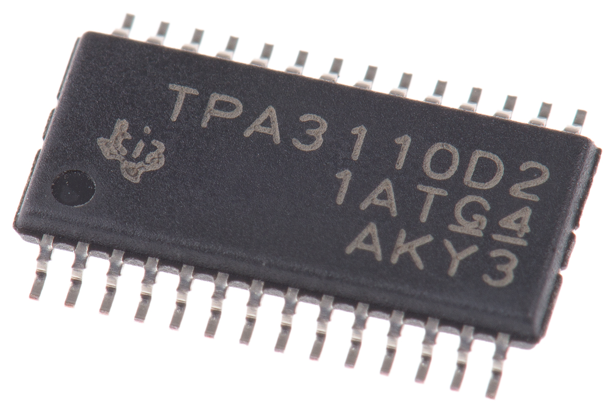 Texas Instruments, 2-Channel Audio, 28-Pin, 15W HTSSOP