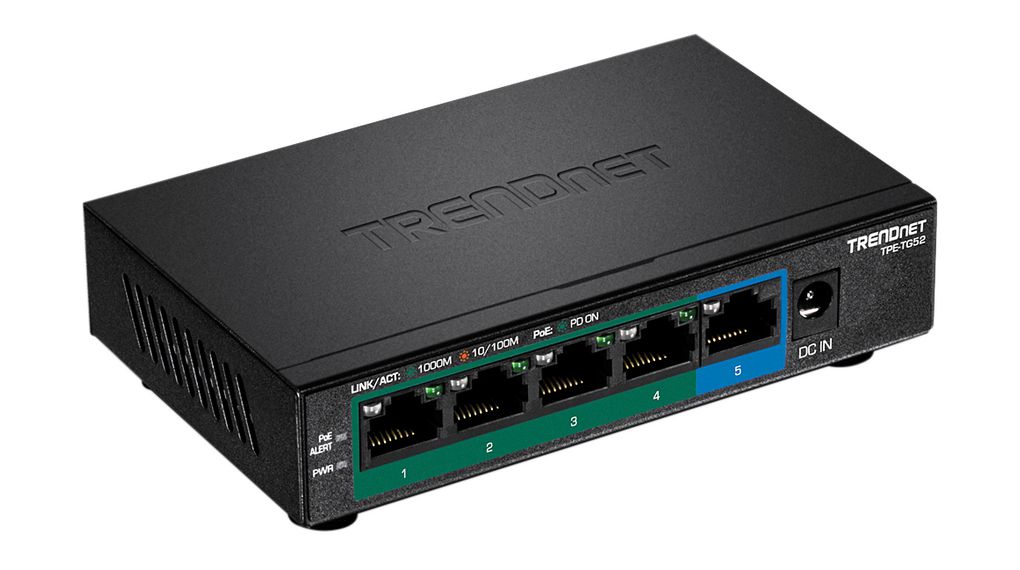 Trendnet TPE-TG52 Unmanaged 5 Port Ethernet Switch Power Over Ethernet