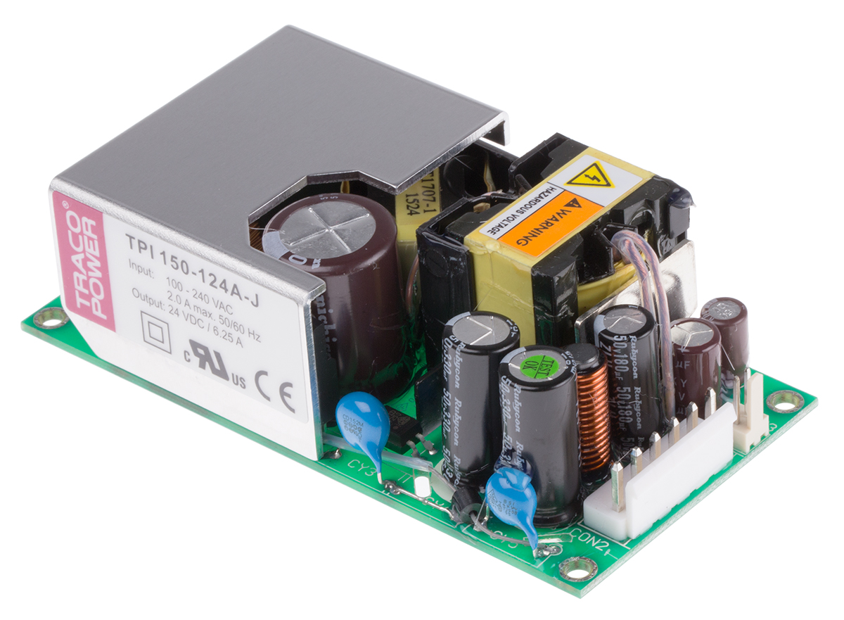 TRACOPOWER Switching Power Supply, TPI 150-124A-J 24V dc, 4.58A, 150 W, Input 85V ac to  264V ac