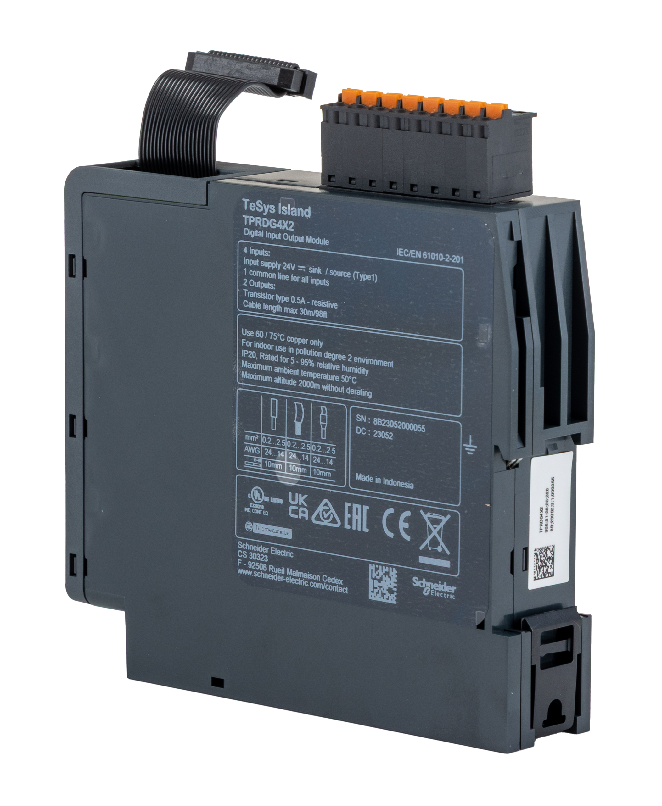 tprdg4x2 Schneider Electric TeSyS Island Series Input/Output Module, 4 Inputs, 2 Outputs, 24V dc