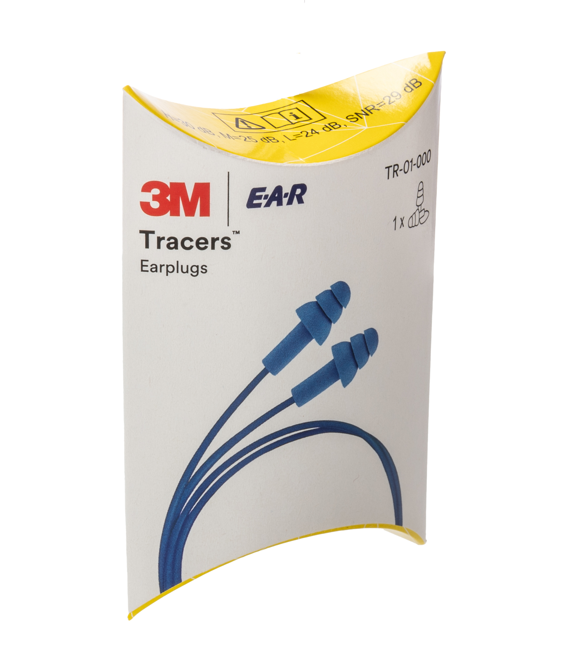 3M E.A.R Tracer Series Blue Reusable Ear Plugs, 29 dB Rated Metal Detectable 50