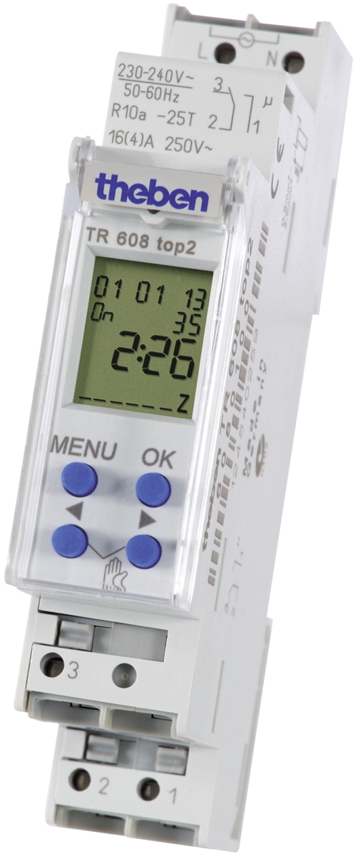 Theben Digital DIN Rail Time Switch, 1-Channel 230 V ac