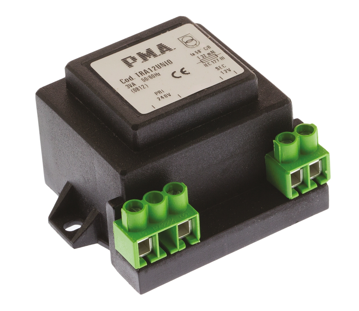 Carel 3 VA Chassis Mount Transformer, 12 V, 24 V ac, CE marked (meets EN61010-1 low voltage and EN50081-1/50082-1 EMC