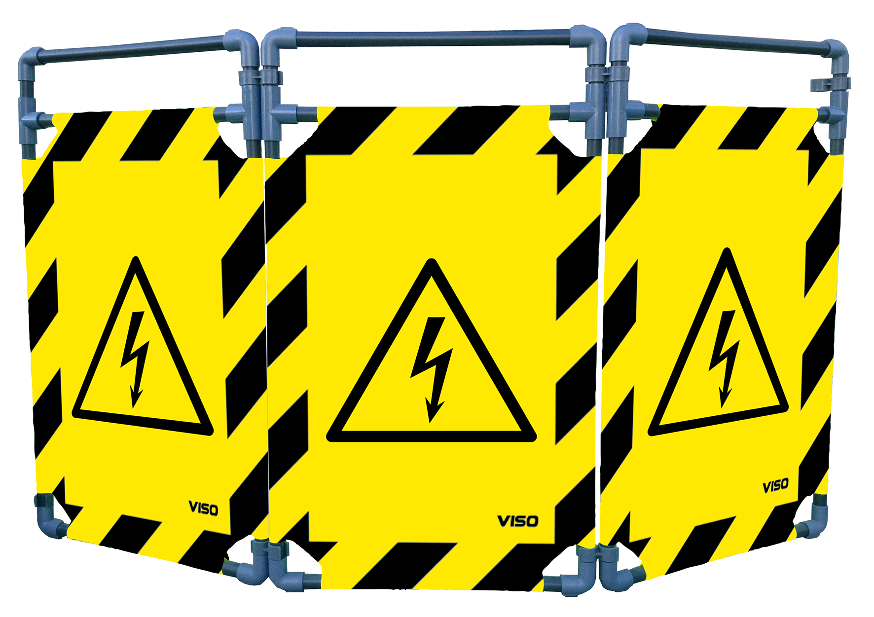 Viso Yellow, Black Safety Barrier, Yellow Tape, Polyester, Folding Barrier