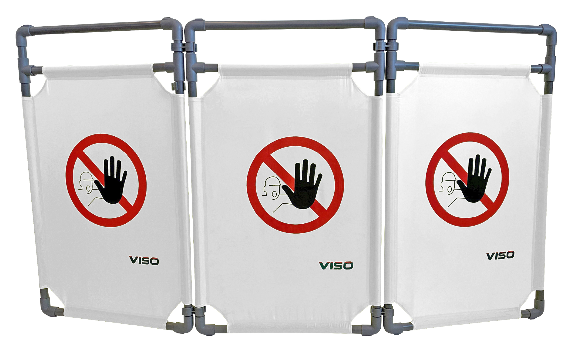 Viso White Safety Barrier, White Tape, Polyester, Folding Barrier