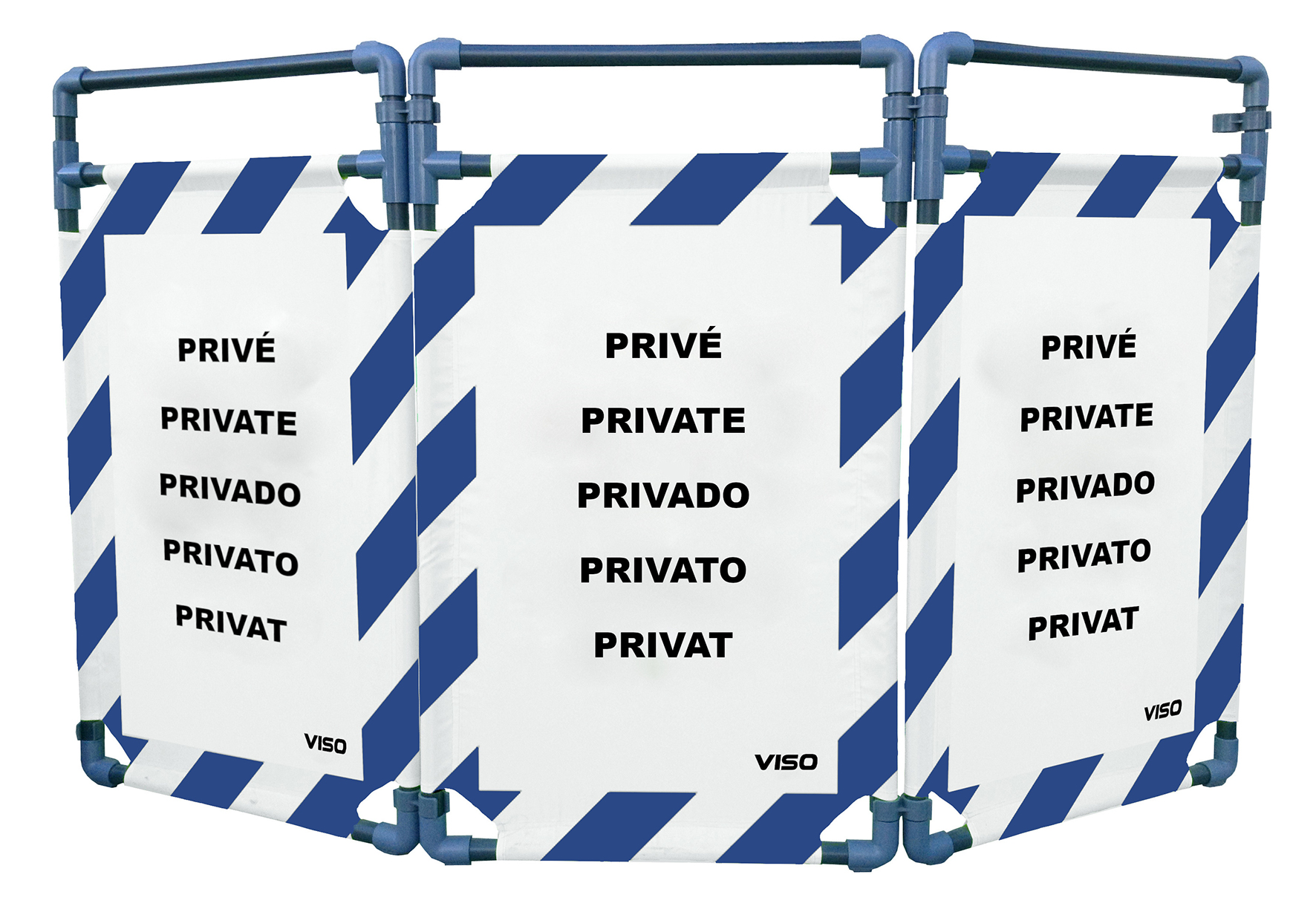 Viso Blue, White Safety Barrier, White Tape, Polyester, Folding Barrier