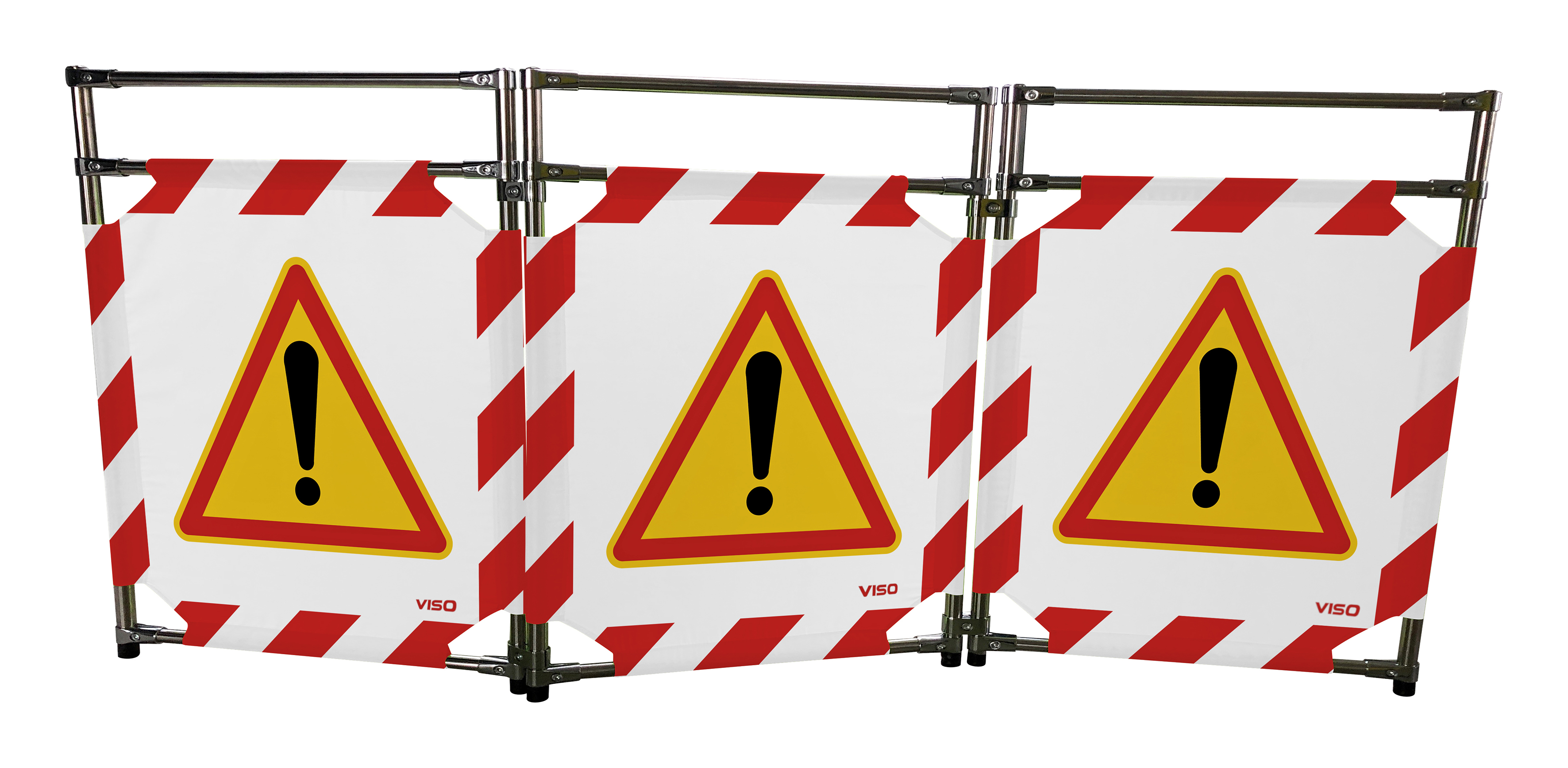 Viso Red, White Safety Barrier, Red Tape, Polyester, Folding Barrier