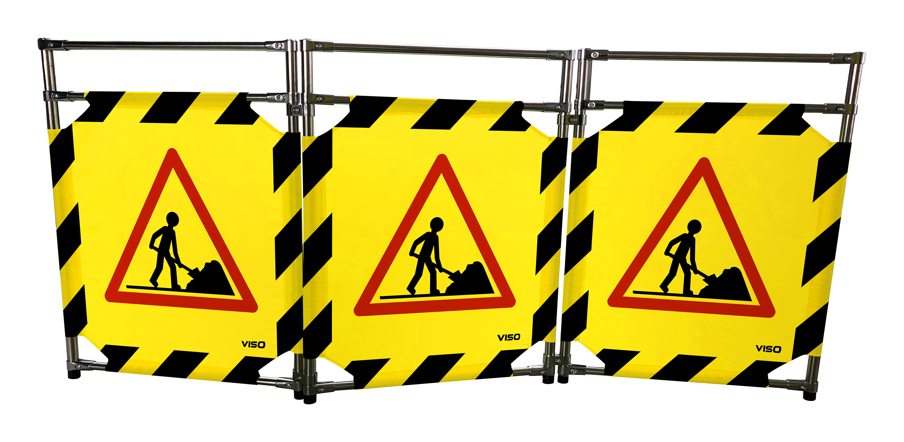 Viso Yellow, Black Safety Barrier, Yellow Tape, Polyester, Folding Barrier
