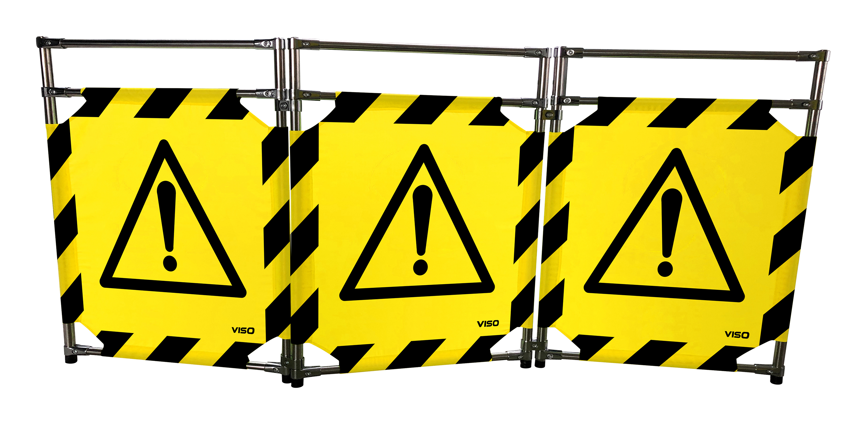 Viso Yellow, Black Safety Barrier, Yellow Tape, Polyester, Folding Barrier
