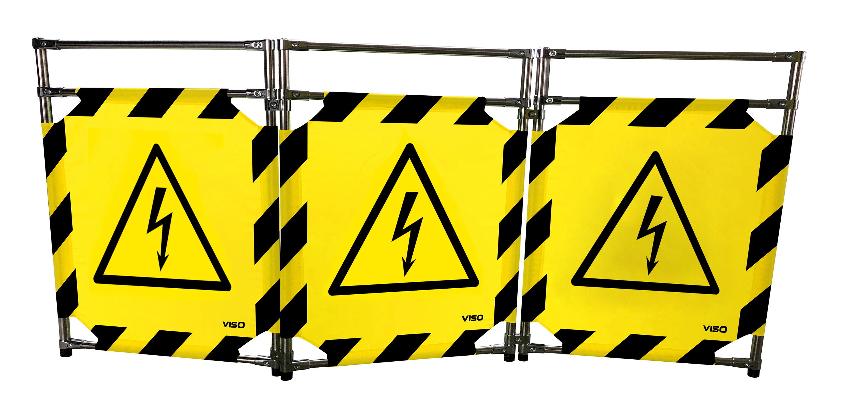 Viso Yellow, Black Safety Barrier, Yellow Tape, Polyester, Folding Barrier