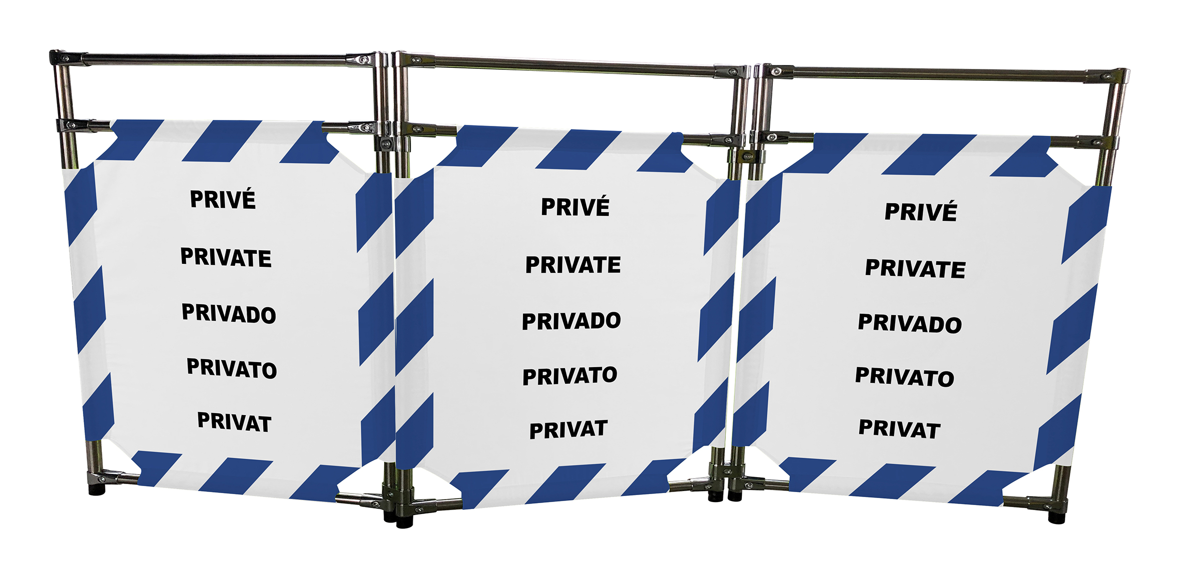 Viso Blue, White Safety Barrier, White Tape, Polyester, Folding Barrier