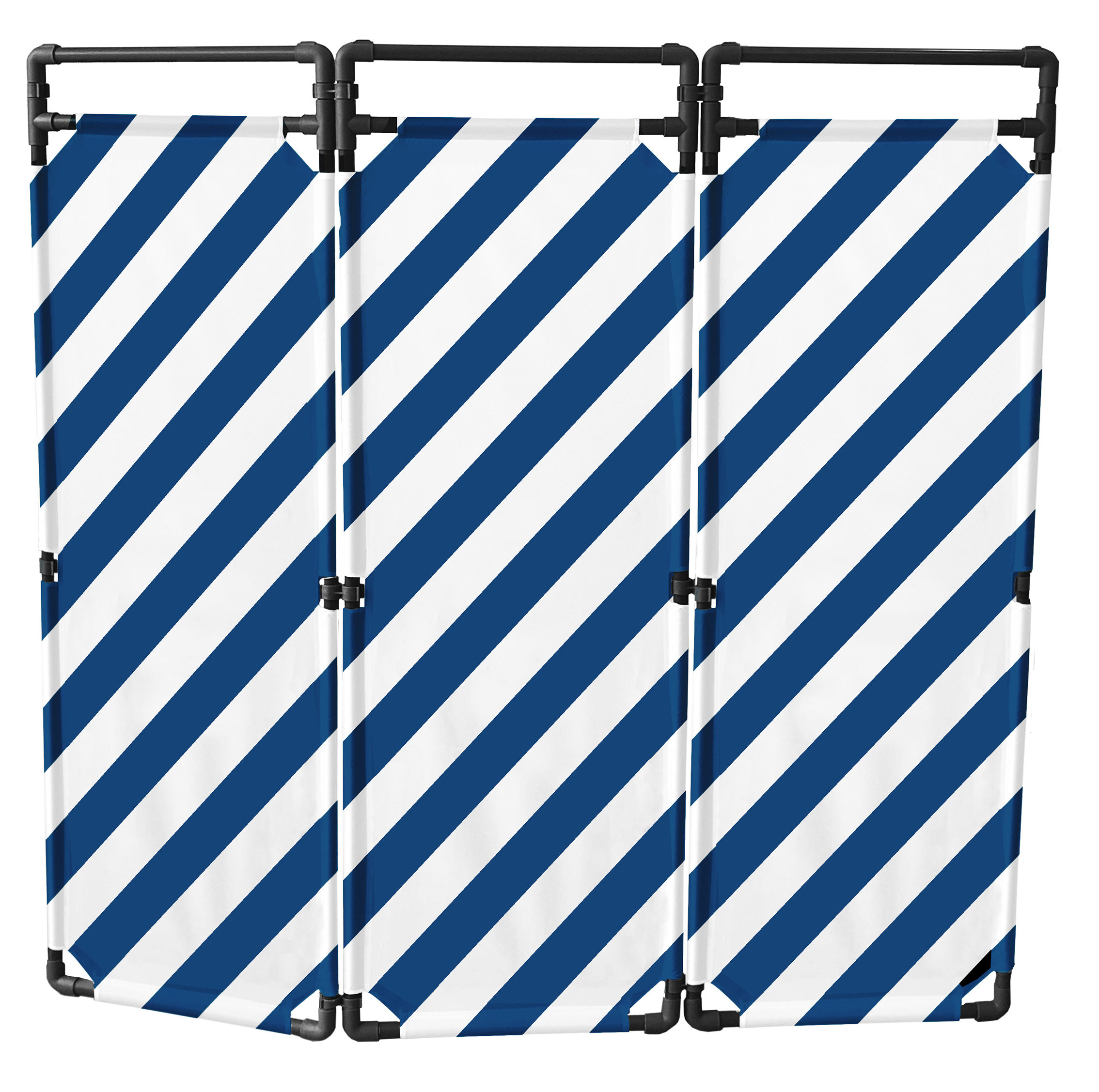 Viso White, Blue Safety Barrier, White Tape, Polyester, Folding Barrier
