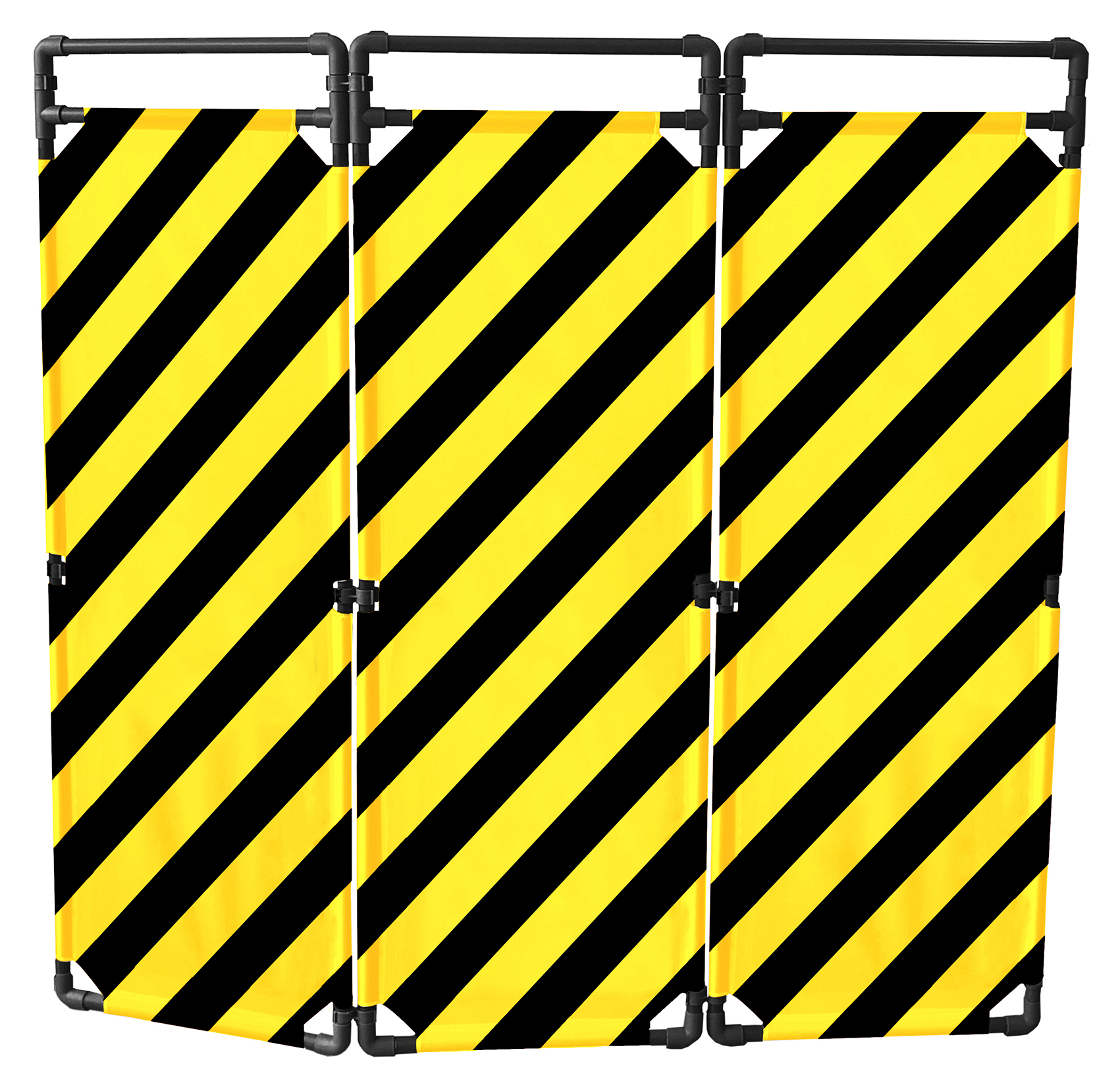 Viso Black, Yellow Safety Barrier, Yellow Tape, Polyester, Folding Barrier
