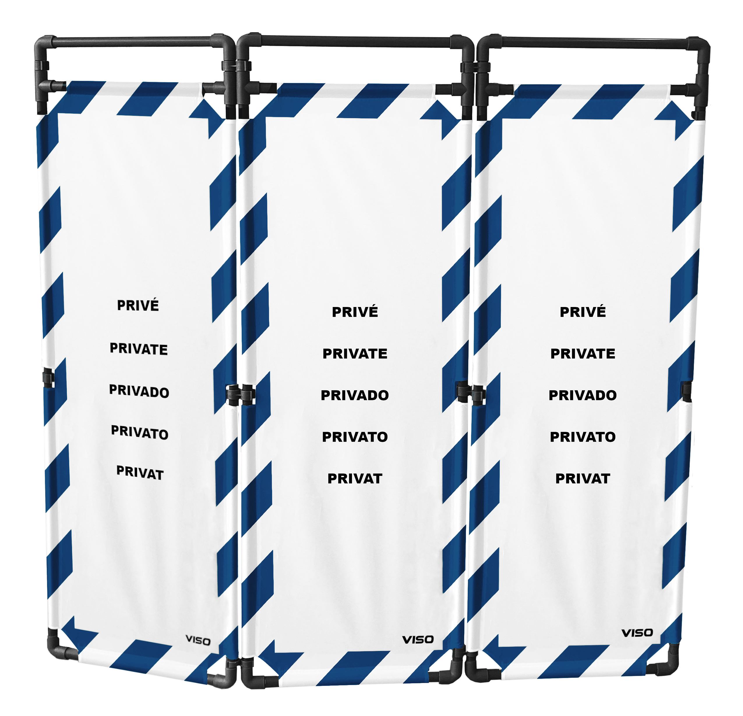 Viso Blue, White Safety Barrier, White Tape, Polyester, Folding Barrier
