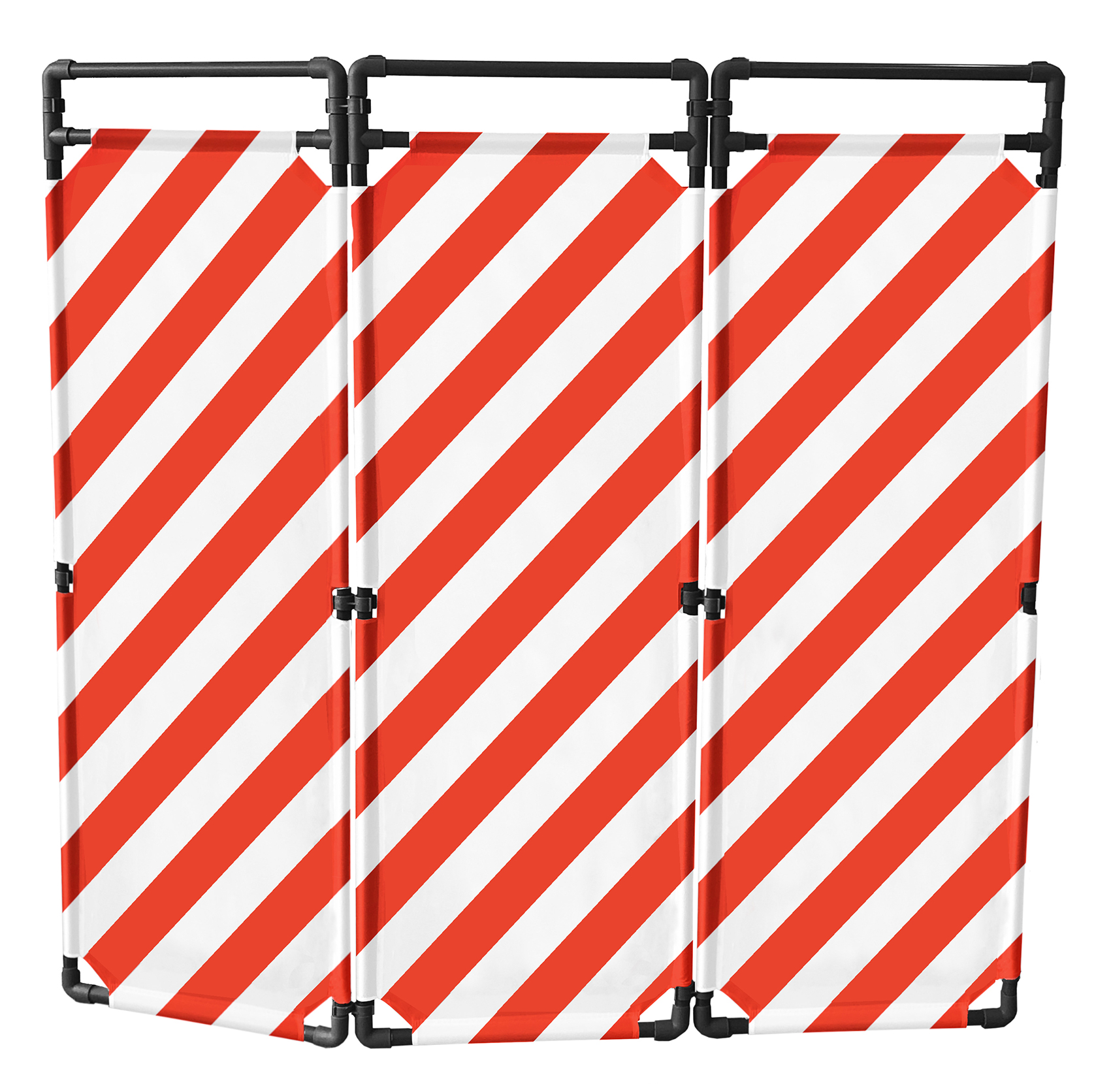 Viso Red, White Safety Barrier, Red Tape, Polyester, Folding Barrier
