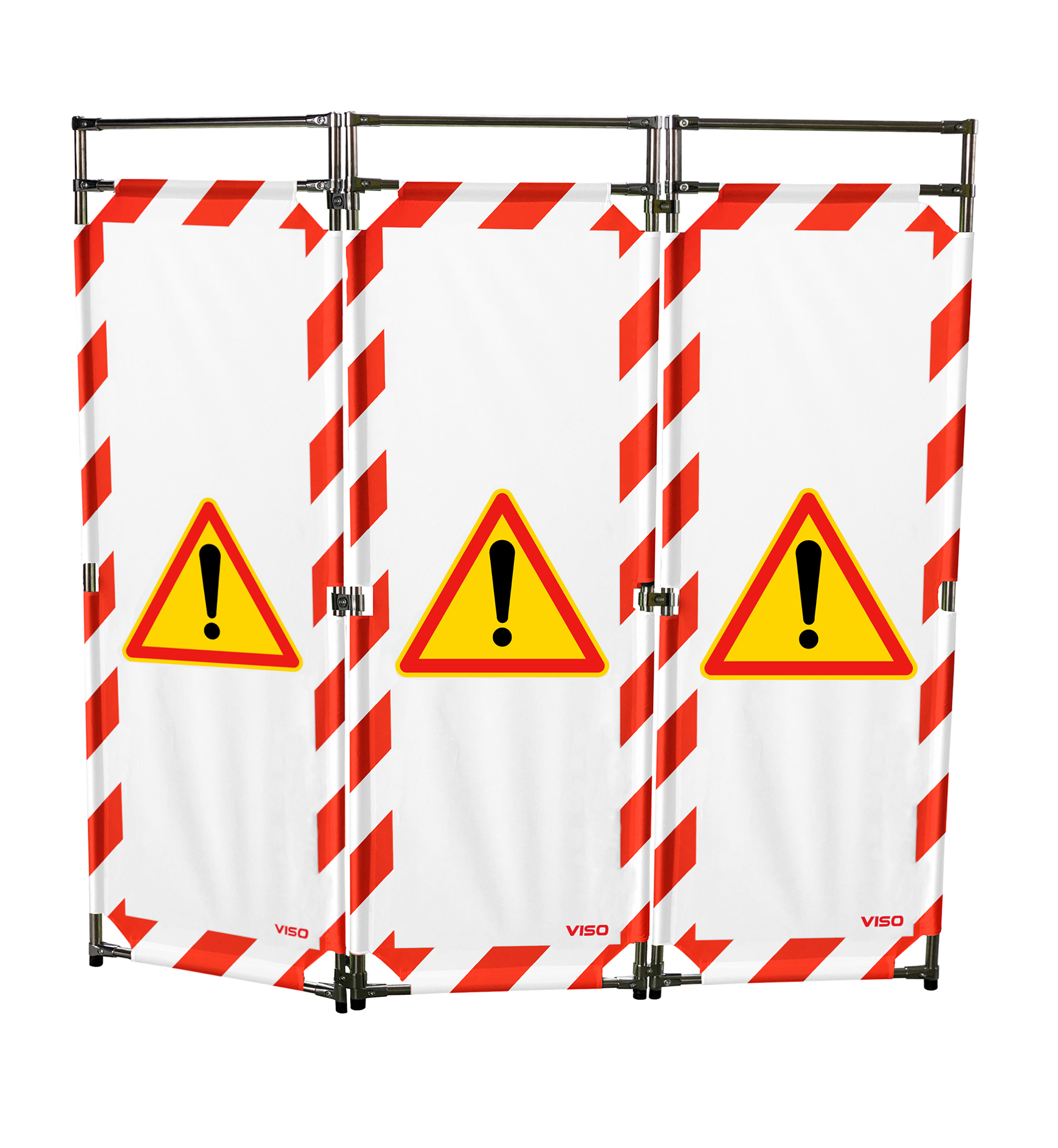 Viso Red, White Safety Barrier, Red Tape, Polyester, Folding Barrier