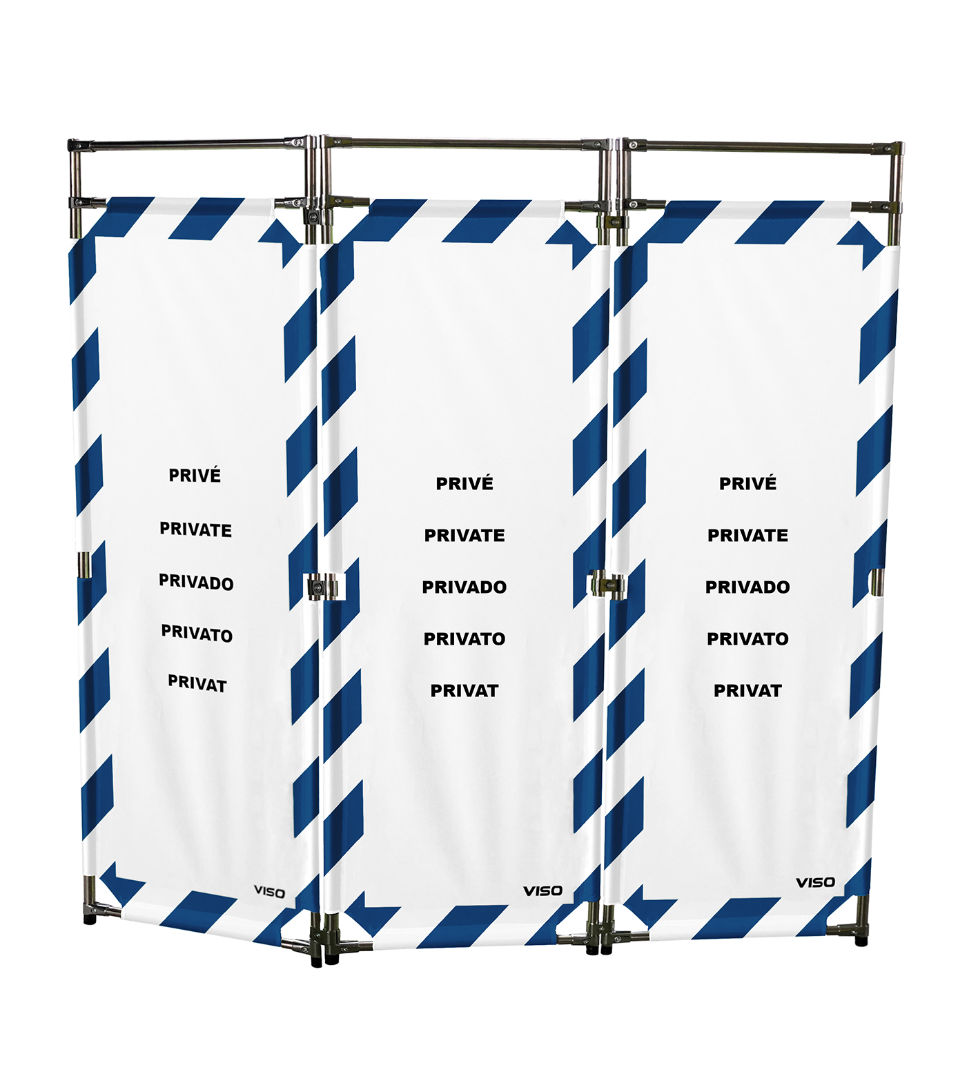 Viso Blue, White Safety Barrier, White Tape, Polyester, Folding Barrier