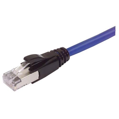 L-Com TRD, 25 ft Cat6a Cat6A Cable, Blue, Shielded Polyvinyl Chloride Sheath