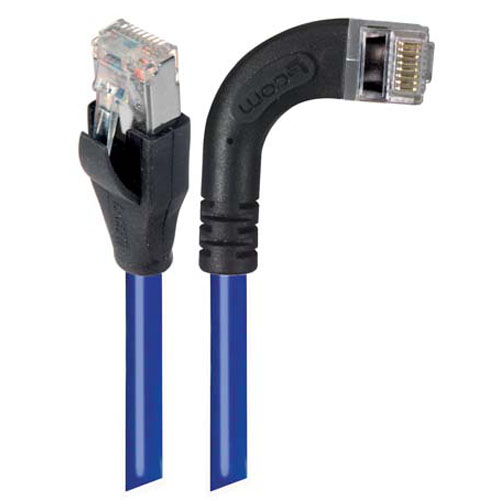 L-Com TRD Cat6 Cat6 Cable, Blue Right Angle to Male RJ45 Male, Shielded Polyvinyl Chloride Sheath