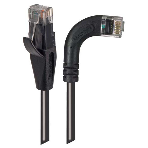 L-Com TRD, 1 ft Cat5e Cat5E Cable, Black Right Angle to Male RJ45 Male, Unshielded Polyvinyl Chloride Sheath