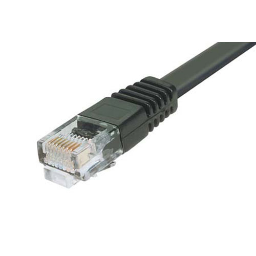 L-Com TRD, 2 ft Cat5e Cat5E Cable, Black Straight to Male RJ45 Male, Unshielded Polyvinyl Chloride Sheath