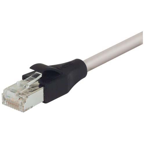 L-Com TRD, 75 ft Cat5e Cat5E Cable, Grey Straight to Male RJ45 Male, Shielded Polyvinyl Chloride Sheath