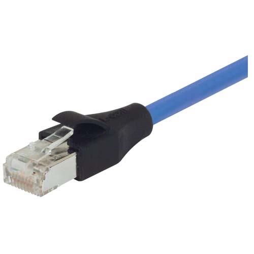 L-Com TRD, 25 ft Cat5e Cat5E Cable, Blue Straight to Male RJ45 Male, Shielded Polyvinyl Chloride Sheath