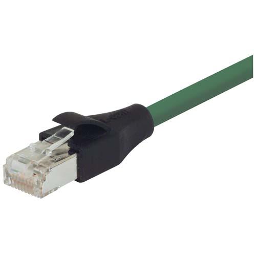 L-Com TRD, 2.13 m Cat5e Cat5E Cable, Green Straight to Male RJ45 Male, Shielded Polyvinyl Chloride Sheath