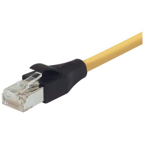L-Com TRD, 10 ft Cat5e Cat5E Cable, Yellow Straight to Male RJ45 Male, Shielded Polyvinyl Chloride Sheath