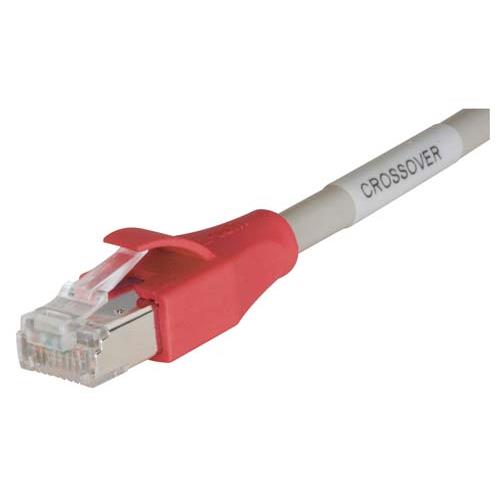 L-Com TRD, 5 ft Cat5e Cat5E Cable, Grey Straight to Male RJ45 Male, Shielded Polyvinyl Chloride Sheath