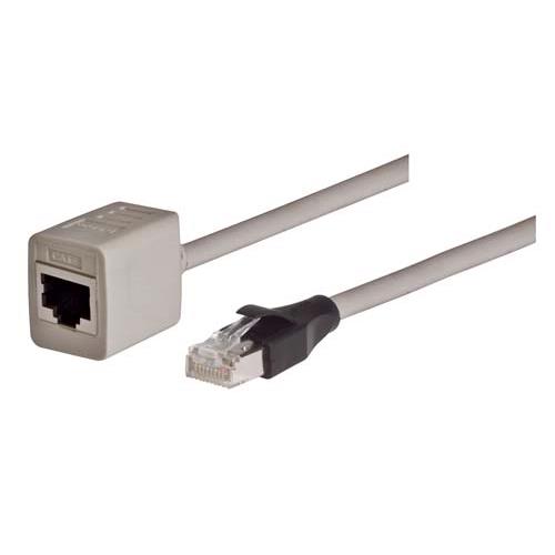 L-Com TRD, 3 ft Cat5e Cat5E Cable, Grey Straight to Male RJ45 Female, Shielded Polyvinyl Chloride Sheath