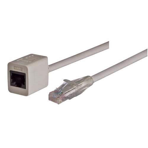 L-Com TRD, 3 m Cat6 Cat6 Cable, Grey Straight to Male RJ45 Female, Unshielded Polyvinyl Chloride Sheath