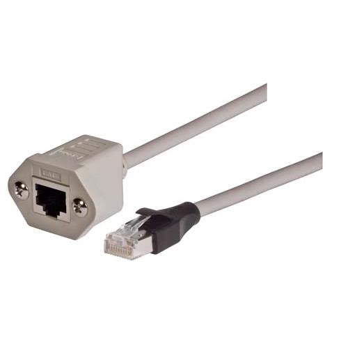 L-Com TRD, 3 ft Cat6 Cat6 Cable, Grey Straight to Female RJ45 Male, Shielded Polyvinyl Chloride Sheath