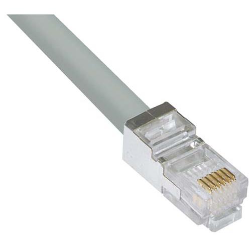 L-Com TRD, 20 ft Cat5e Cat5E Cable, Grey Straight to Male RJ45 Male, Shielded Polyvinyl Chloride Sheath