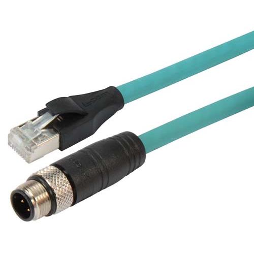 L-Com TRG, 5 m Cat5E Cable, Green Straight to Male RJ45 Male, Shielded Thermoplastic Sheath
