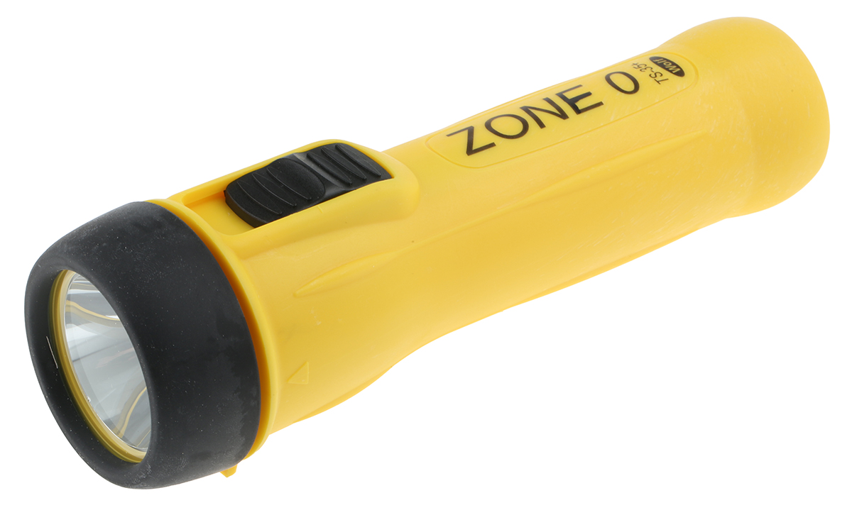 Wolf Safety IECEx, ATEX LED Torch Yellow 130 lm, 200 mm