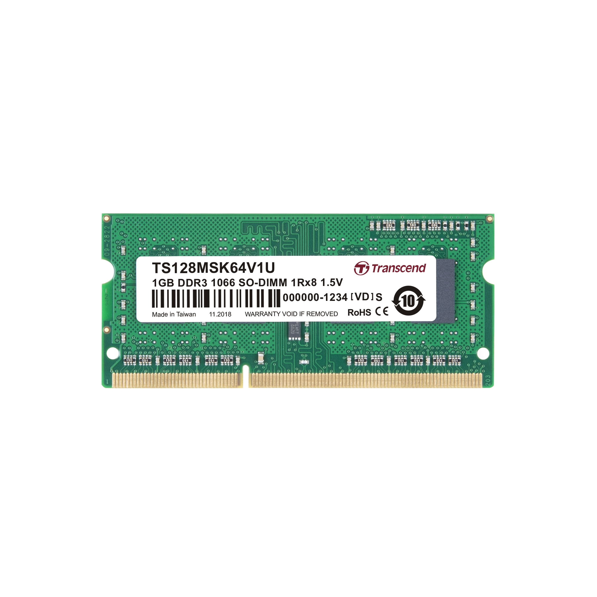 Transcend 16 GB DDR3 Desktop RAM 1066 Mbit/s, SODIMM, 1.5V