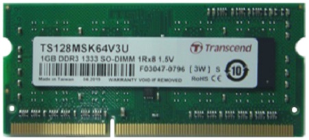 Transcend 16 GB DDR3 Desktop RAM 1333 Mbit/s, SODIMM, 1.5V