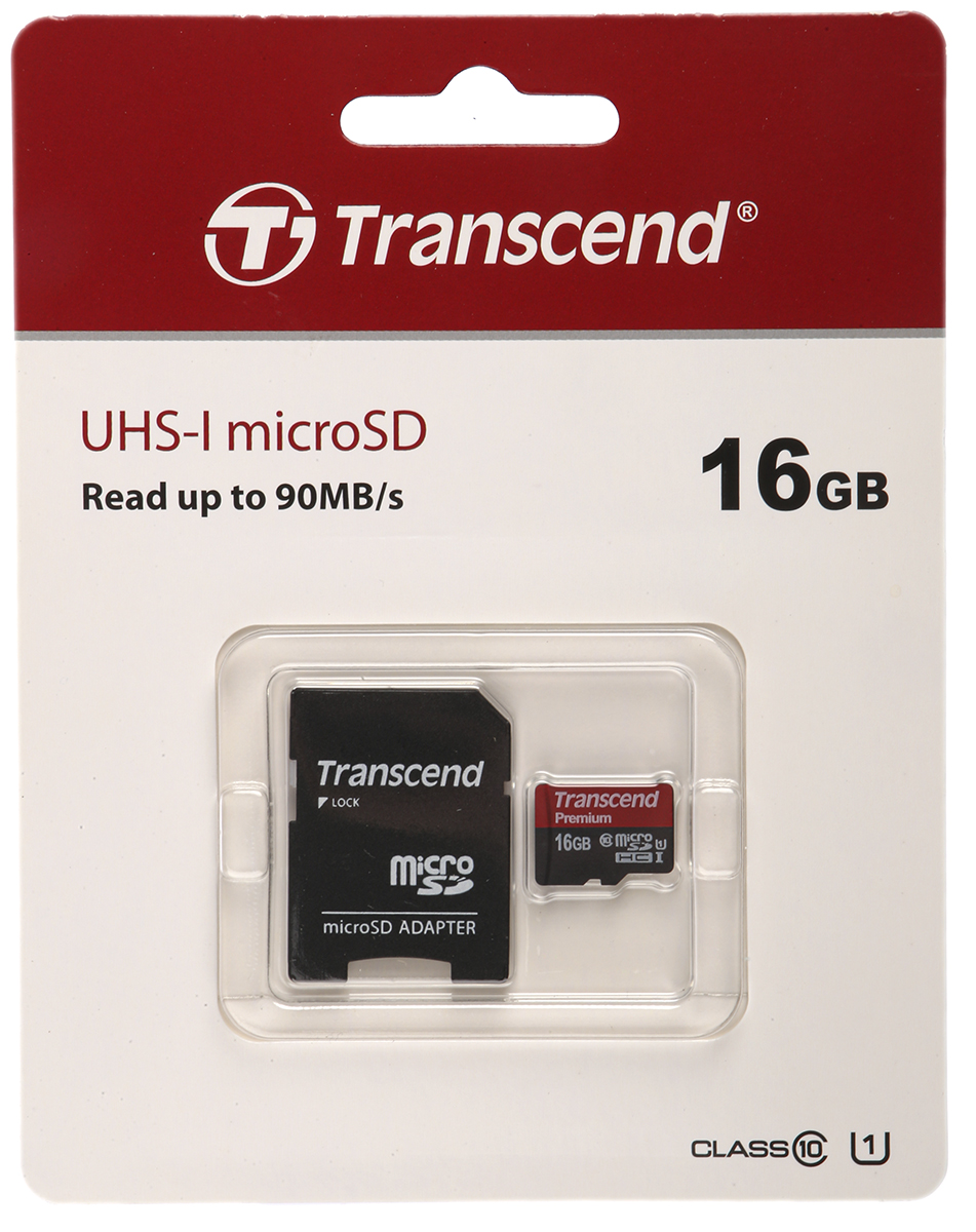 ts16gusdu1 Transcend 16 GB MicroSDHC microSD, UHS 1 U1, Class 10