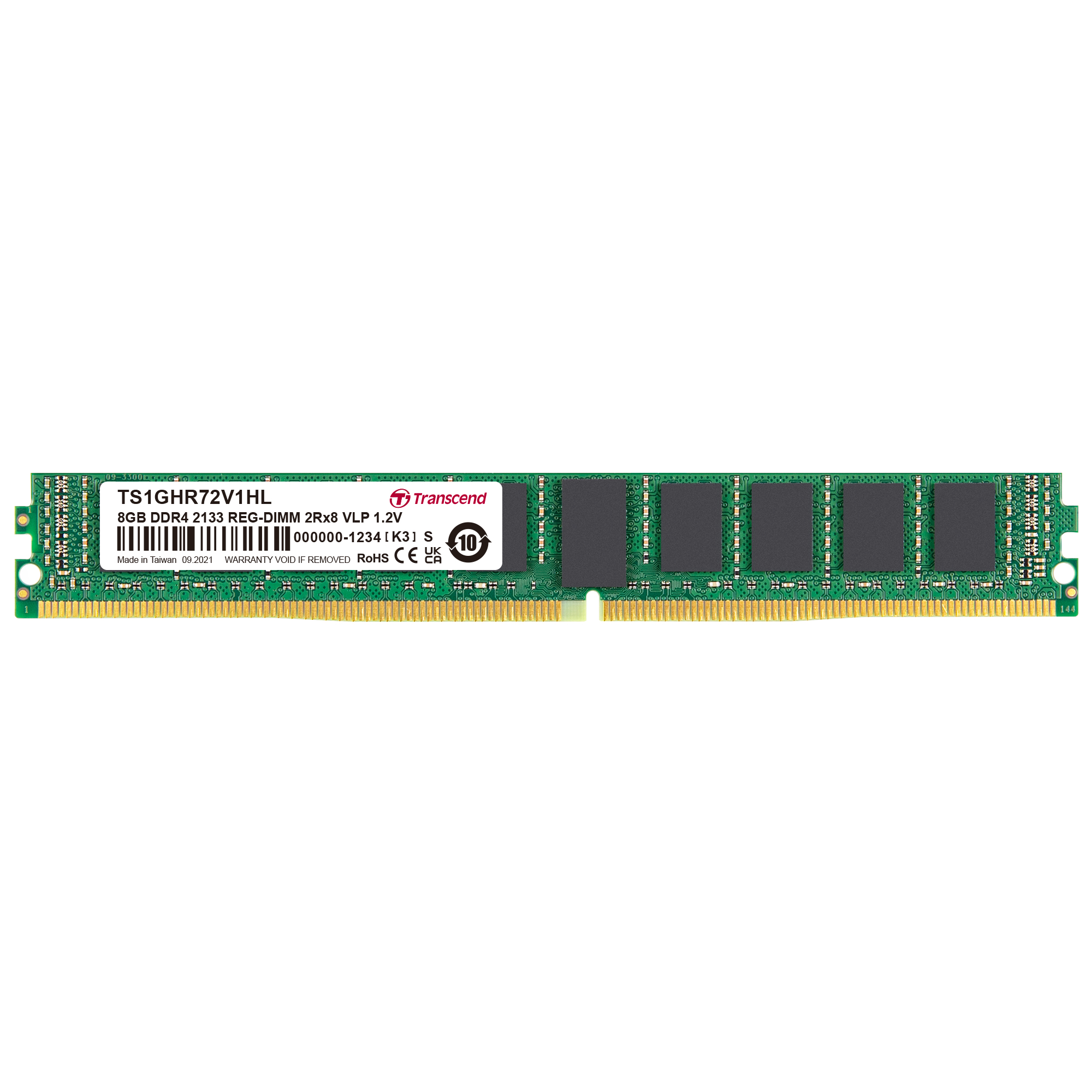 Transcend 8 GB DDR4 RAM 2133 Mbit/s, RDIMM, 1.2V