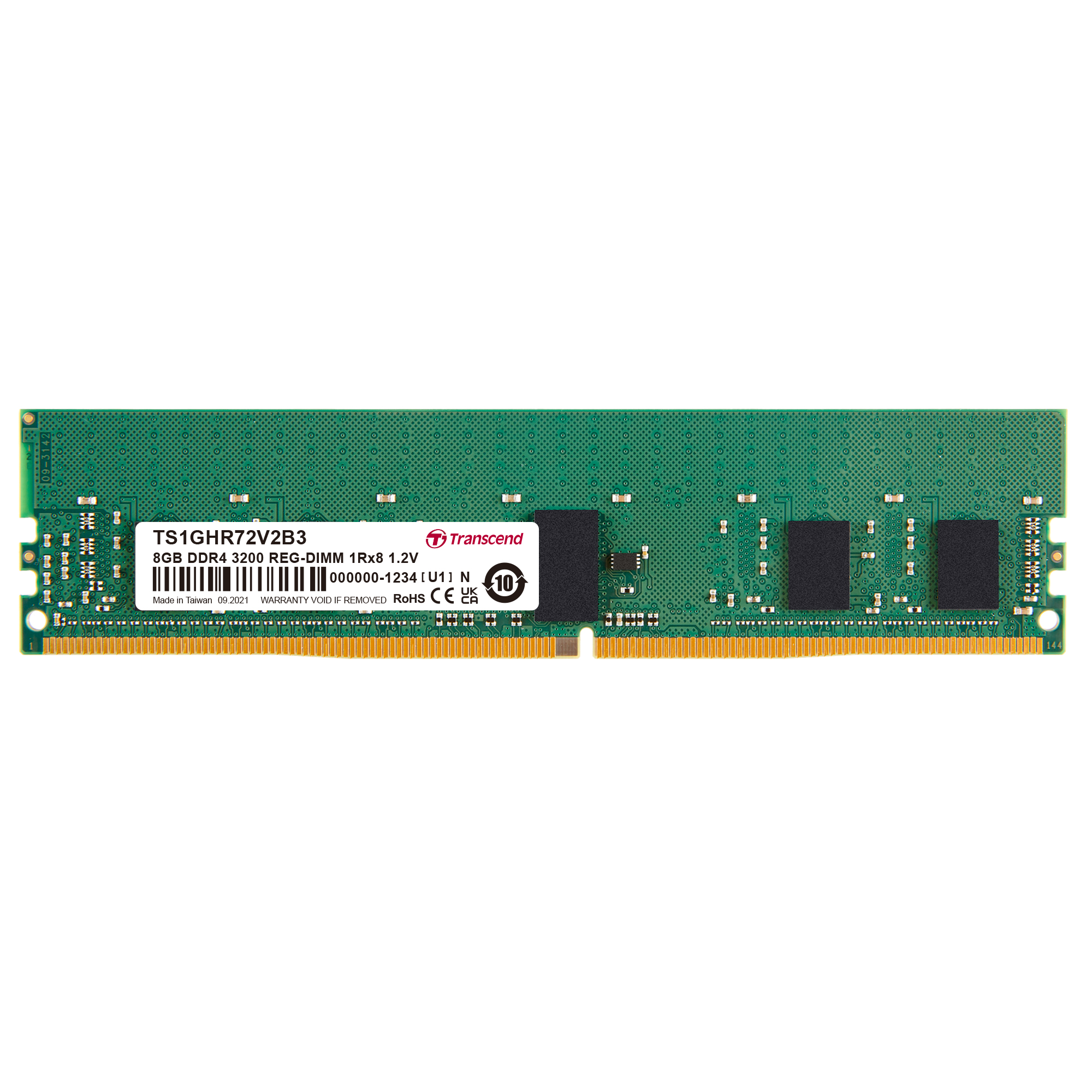 Transcend 8 GB DDR4 Server RAM 3200 Mbit/s, RDIMM, 1.2V
