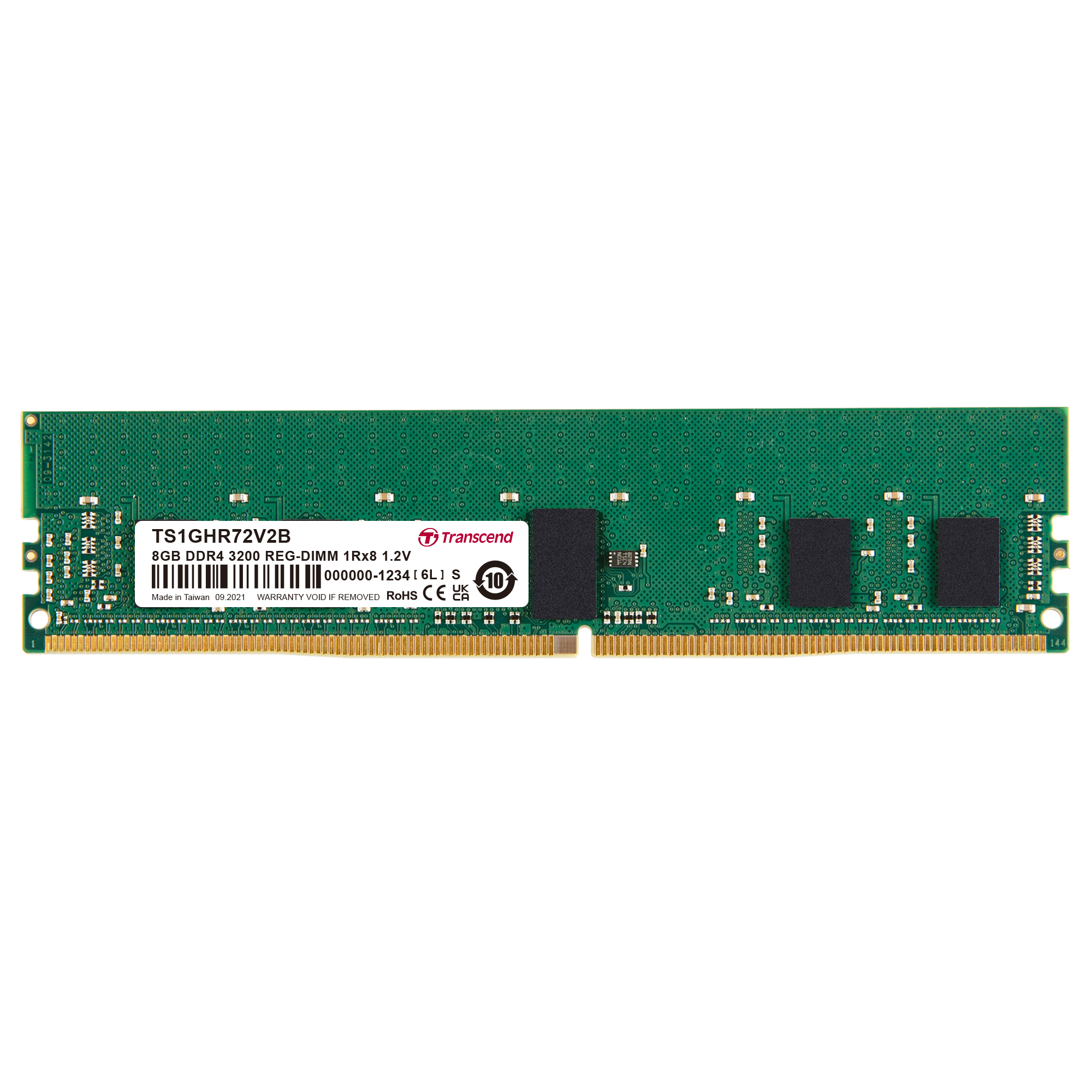 Transcend 8 GB DDR4 Desktop RAM 3200 Mbit/s, RDIMM, 1.2V