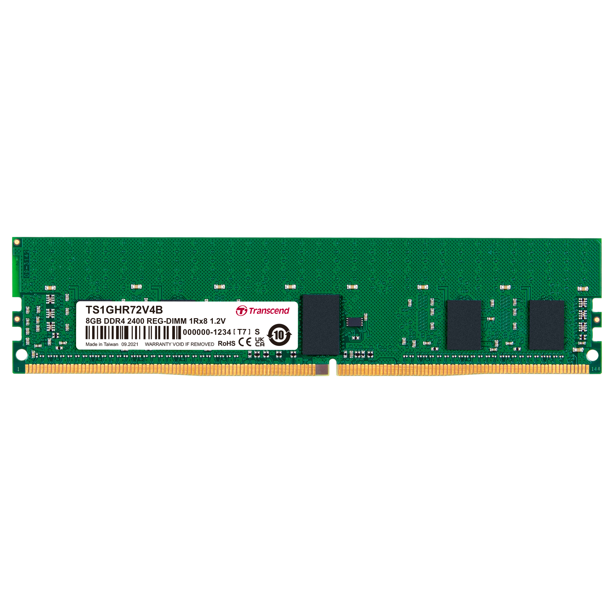 Transcend 8 GB DDR4 Server RAM 2400 Mbit/s, RDIMM, 1.2V