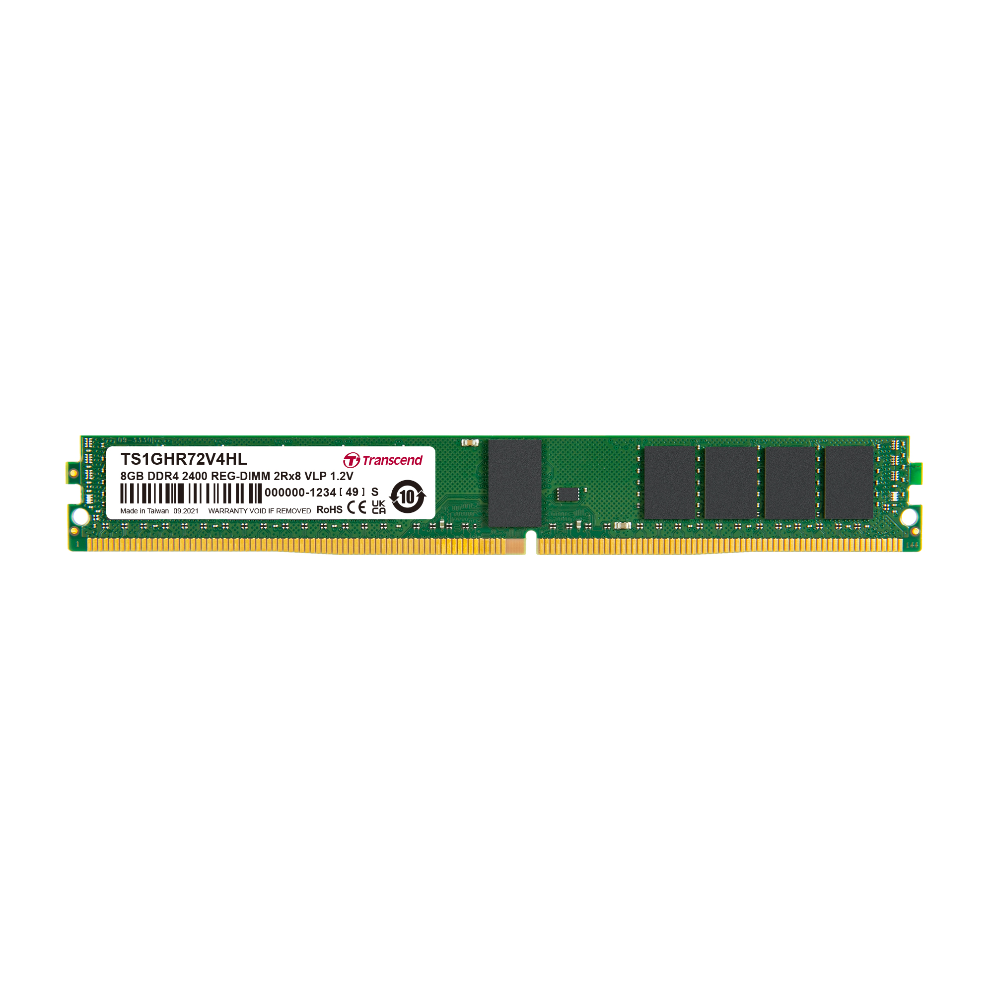 Transcend 8 GB DDR4 Server RAM 2400 Mbit/s, RDIMM, 1.2V