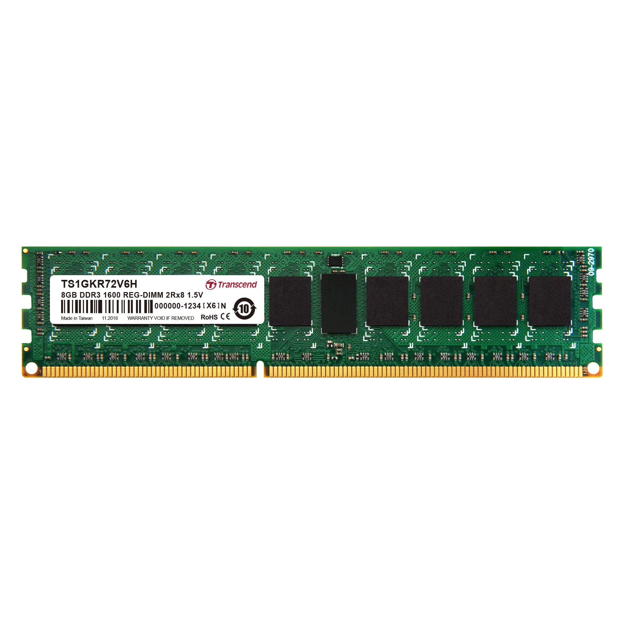 Transcend 16 GB DDR3 RAM 1600 Mbit/s, RDIMM, 1.5V