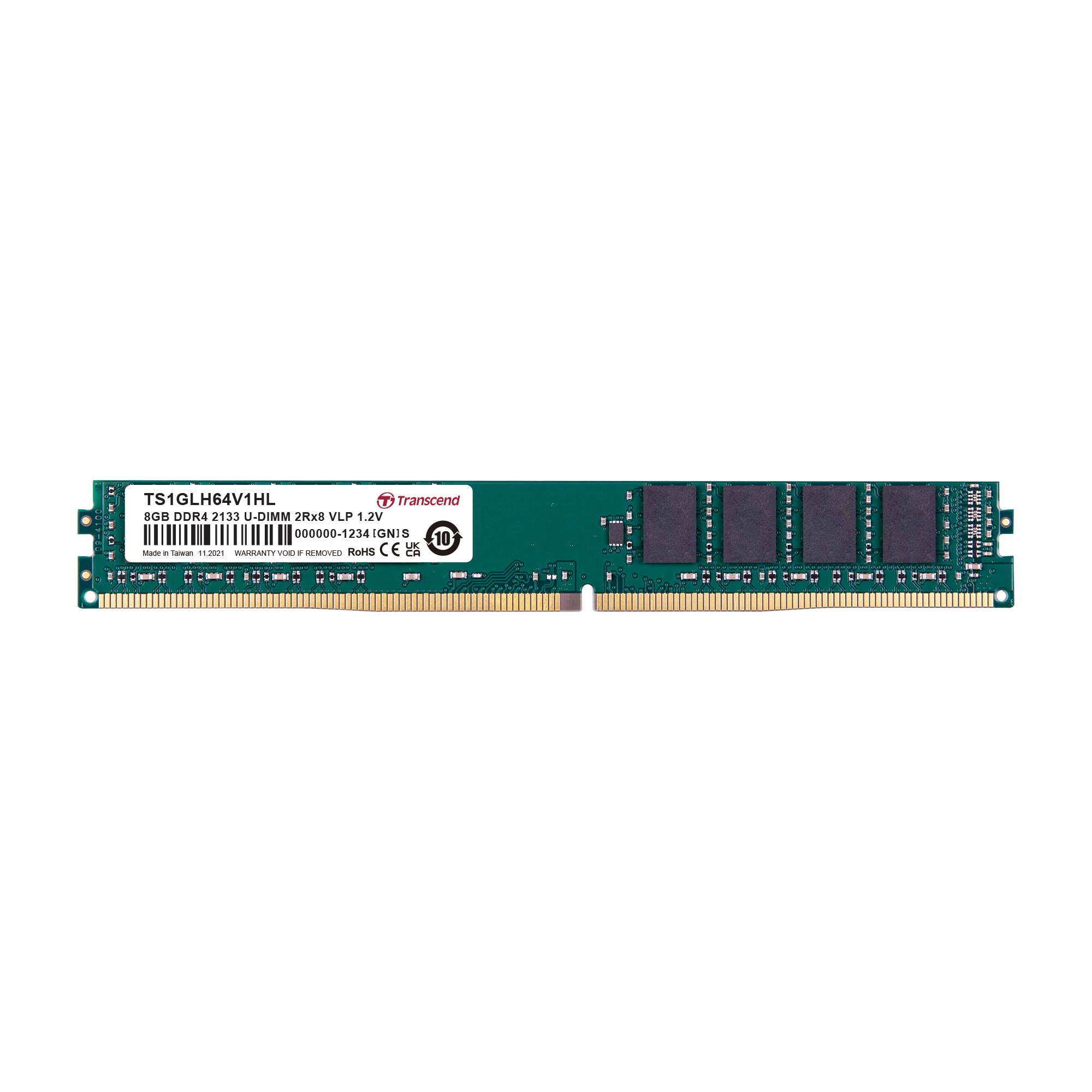 Transcend 8 GB DDR4 Server RAM 2133 Mbit/s, UDIMM, 1.2V